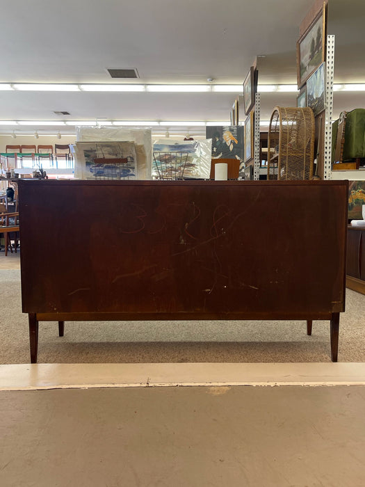 Vintage Mid Century Modern Drexel Style Walnut Toned Lowboy Credenza.