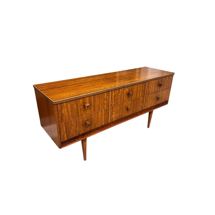 Vintage Mid Century Modern Figured Wood TV Media Console or Credenza or Accent Storage Cabinet UK Import