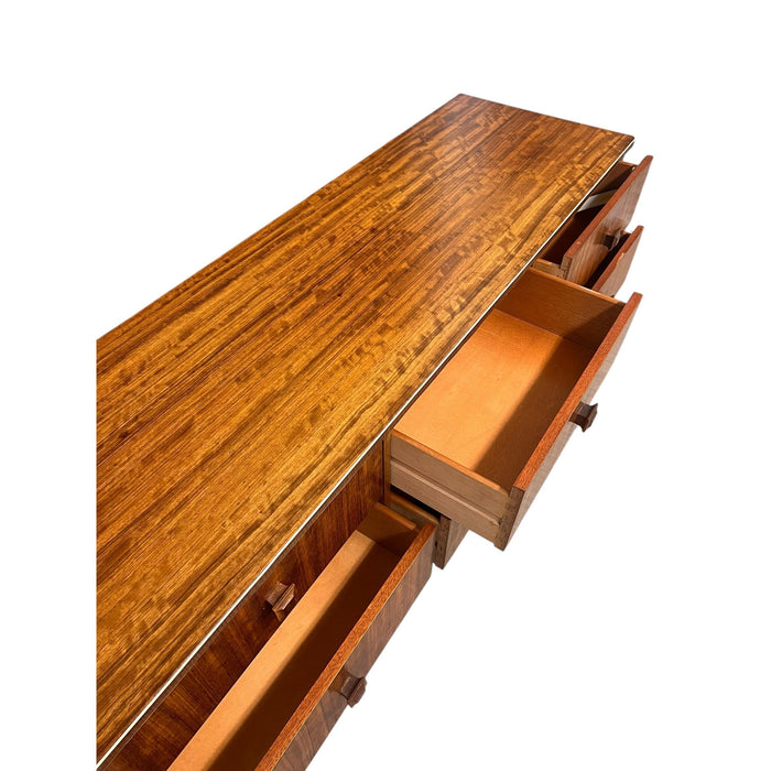 Vintage Mid Century Modern Figured Wood TV Media Console or Credenza or Accent Storage Cabinet UK Import