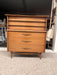 Vintage Mid Century Modern Five Drawer Solid Walnut Dresser by Kent Coffey Foreteller Line