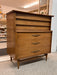 Vintage Mid Century Modern Five Drawer Solid Walnut Dresser by Kent Coffey Foreteller Line