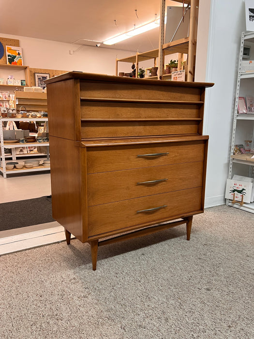 vintage walnut dresser Vintage Mid Century Modern Five Drawer Solid Walnut Dresser by Kent Co — Big Whale Consignment