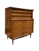 Vintage Mid Century Modern Five Drawer Solid Walnut Dresser by Kent Coffey Foreteller Line