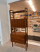 Vintage Mid Century Modern Free Standing Room Divider Wall Unit Cabinet with 3-Drawers and Finished Back