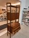 Vintage Mid Century Modern Free Standing Room Divider Wall Unit Cabinet with 3-Drawers and Finished Back