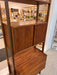 Vintage Mid Century Modern Free Standing Room Divider Wall Unit Cabinet with 3-Drawers and Finished Back