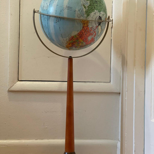 Vintage Mid Century Modern Globe Stand Decor Retro Wood Petal Map World Seattle Deco(Online purchase only)