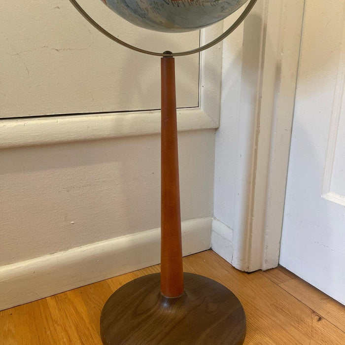Vintage Mid Century Modern Globe Stand Decor Retro Wood Petal Map World Seattle Deco(Online purchase only)