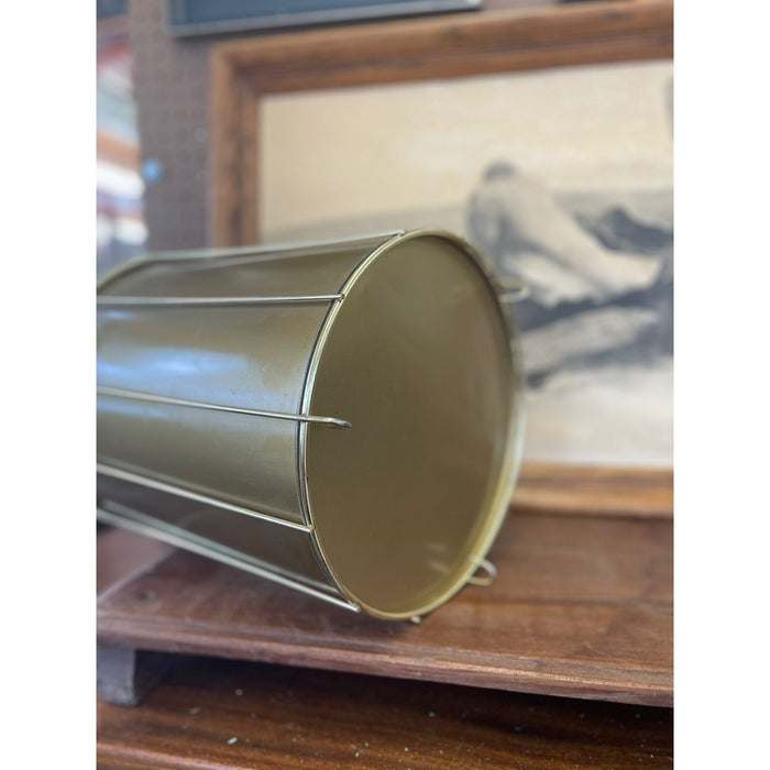 Vintage Mid Century Modern Gold Toned Trash Bin