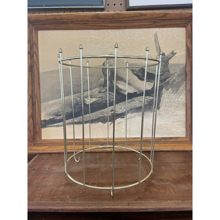 Vintage Mid Century Modern Gold Toned Trash Bin