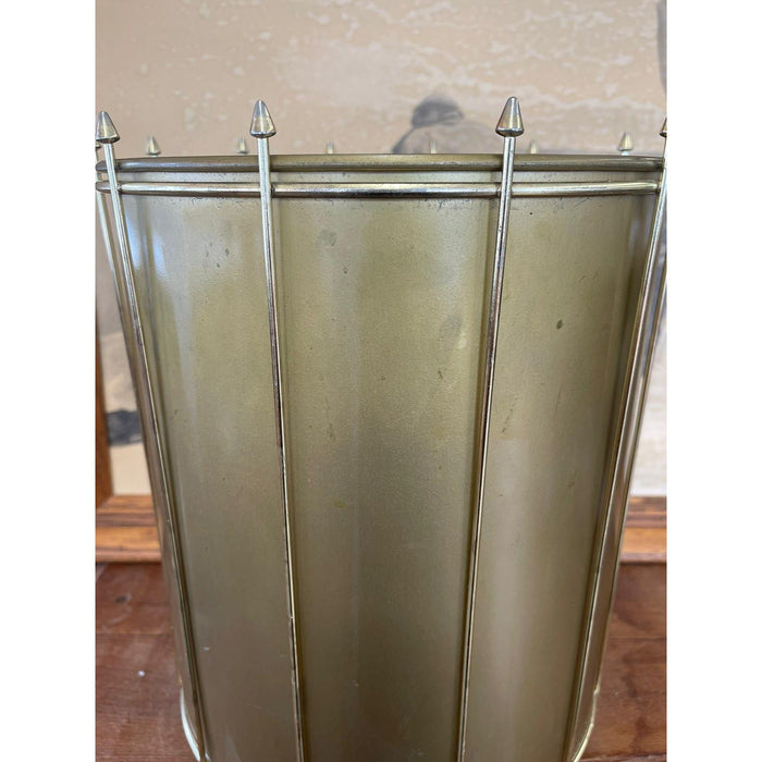 Vintage Mid Century Modern Gold Toned Trash Bin