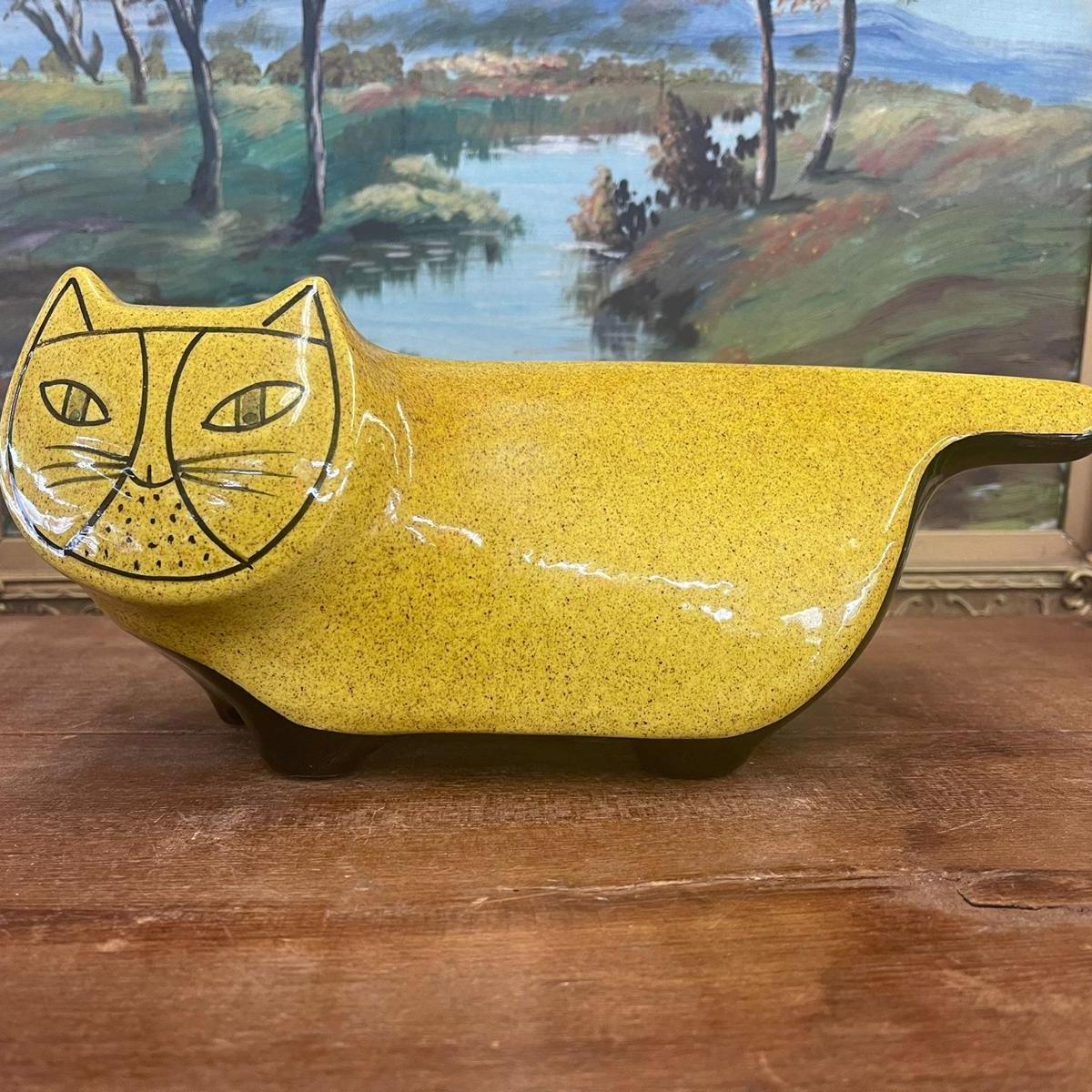 Vintage Mid Century Modern Italian Baldelli Ceramics Cat Coin