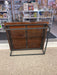 Vintage Mid Century Modern Low Coffee Table with SolidWood Slab Top and Metal Base