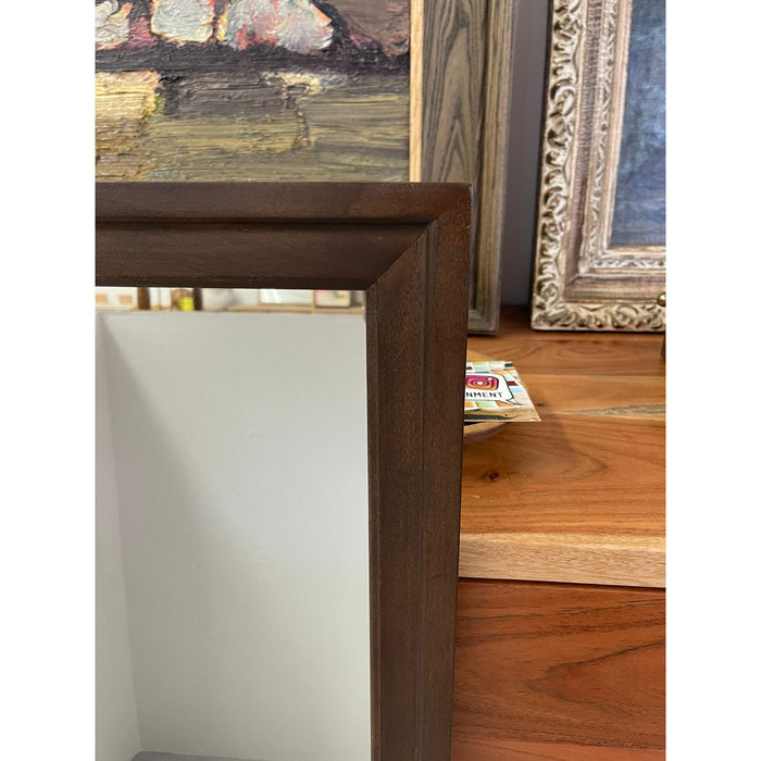Vintage Mid Century Modern Mirror With Walnut Tone Framing