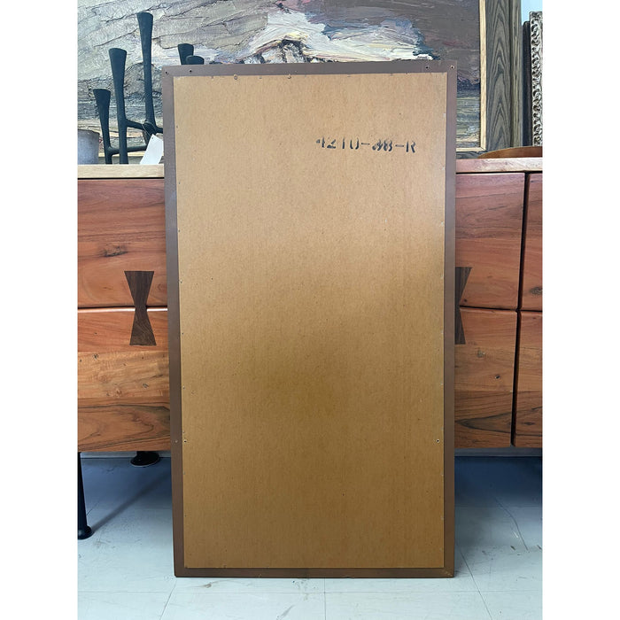 Vintage Mid Century Modern Mirror With Walnut Tone Framing