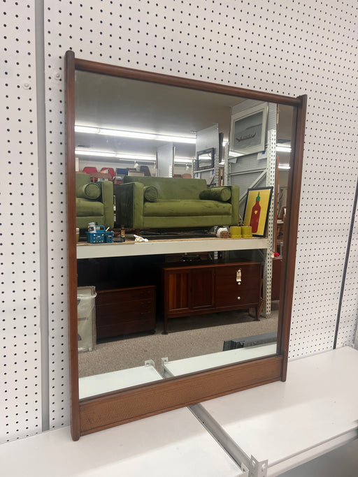 Vintage Mid Century Modern Mirror with Caned Accents by Lane Altavista