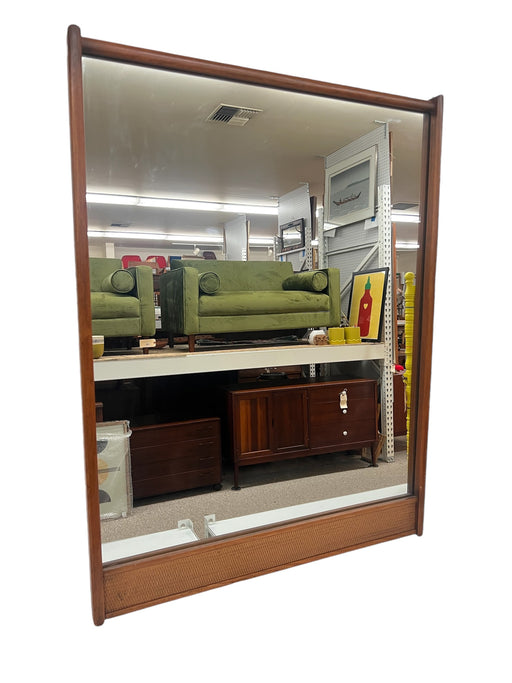 Vintage Mid Century Modern Mirror with Caned Accents by Lane Altavista