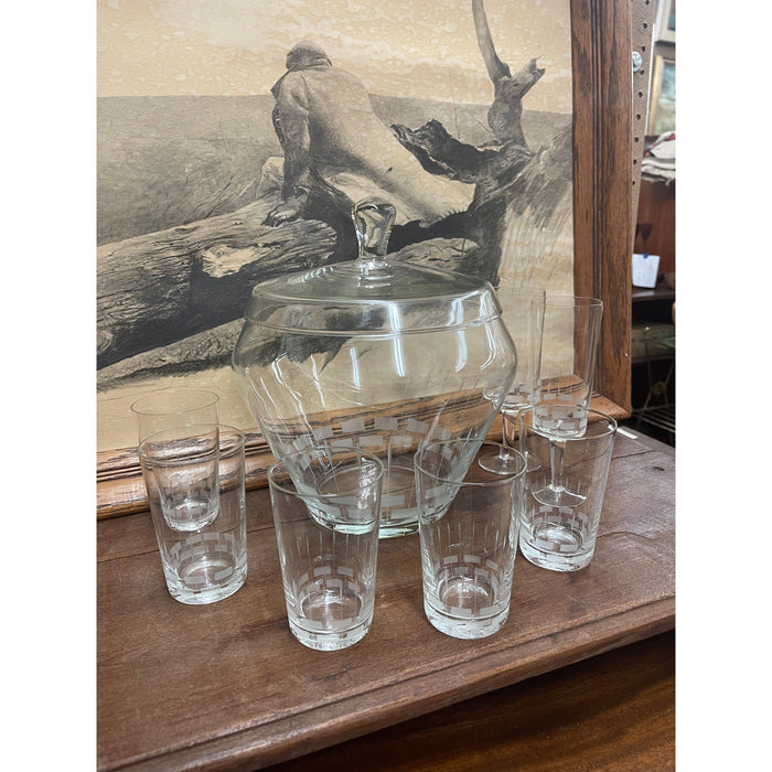 Vintage Mid Century Modern Nine Piece Drink Ware Set kit