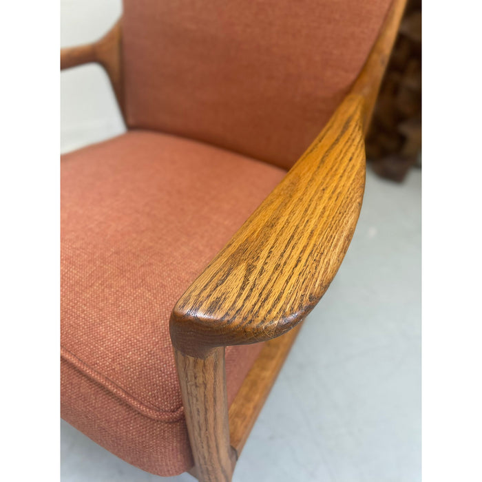 Vintage Mid Century Modern Oak Lounge Chair by Jack Van Dre Molen