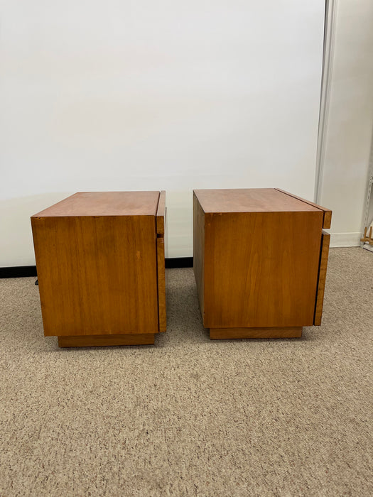 Vintage Mid Century Modern Olive Burl End Table Set by Milo Baughman for Lane