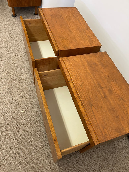 Vintage Mid Century Modern Olive Burl End Table Set by Milo Baughman for Lane