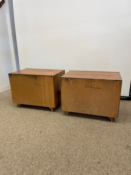 Vintage Mid Century Modern Olive Burl End Table Set by Milo Baughman for Lane