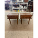 Vintage Mid Century Modern Pair of End Tables by American of Martinsville With Metal Inlay Accent.
