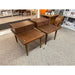 Vintage Mid Century Modern Pair of End Tables by American of Martinsville With Metal Inlay Accent.