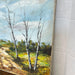 Vintage Mid Century Modern Signed Scenic Forest Nature Painting on Canvas.