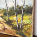 Vintage Mid Century Modern Signed Scenic Forest Nature Painting on Canvas.
