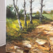 Vintage Mid Century Modern Signed Scenic Forest Nature Painting on Canvas.