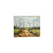 Vintage Mid Century Modern Signed Scenic Forest Nature Painting on Canvas.