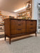 Vintage Mid Century Modern Six Drawer Dresser Dovetailed Drawers and Sculpted Solid Wood Handles by United