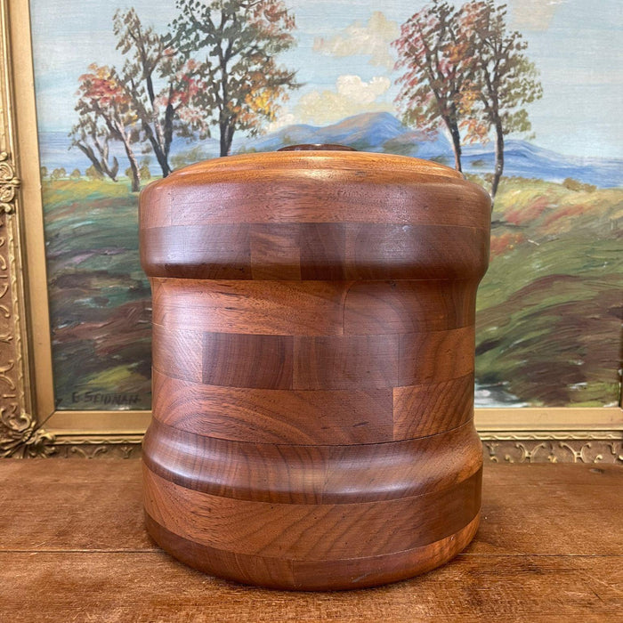 Vintage Mid Century Modern Solid Black Walnut Ice Box by Custom Kraft .