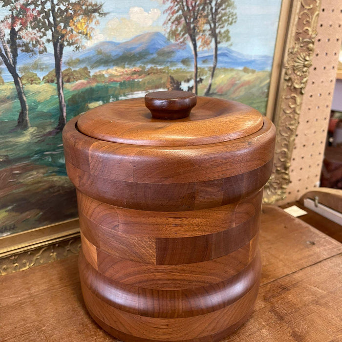 Vintage Mid Century Modern Solid Black Walnut Ice Box by Custom Kraft .