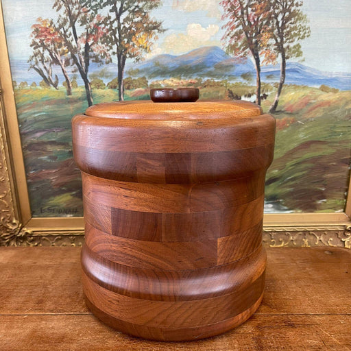 Vintage Mid Century Modern Solid Black Walnut Ice Box by Custom Kraft .