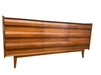 Vintage Mid Century Modern Solid Walnut 9 Drawer Dresser by Lane First Edition