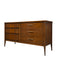 Vintage Mid Century Modern Solid Walnut Dresser Set Dovetailed by Broyhill Saga Line and Signature Star Pattern