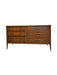 Vintage Mid Century Modern Solid Walnut Dresser Set Dovetailed by Broyhill Saga Line and Signature Star Pattern