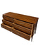 Vintage Mid Century Modern Solid Walnut Dresser Set Dovetailed by Broyhill Saga Line and Signature Star Pattern