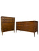 Vintage Mid Century Modern Solid Walnut Dresser Set Dovetailed by Broyhill Saga Line and Signature Star Pattern