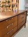 Vintage Mid Century Modern Solid Walnut Dresser and End Table Set Dovetailed Drawers by United Furniture