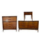 Vintage Mid Century Modern Solid Walnut Dresser and End Table Set Dovetailed Drawers by United Furniture