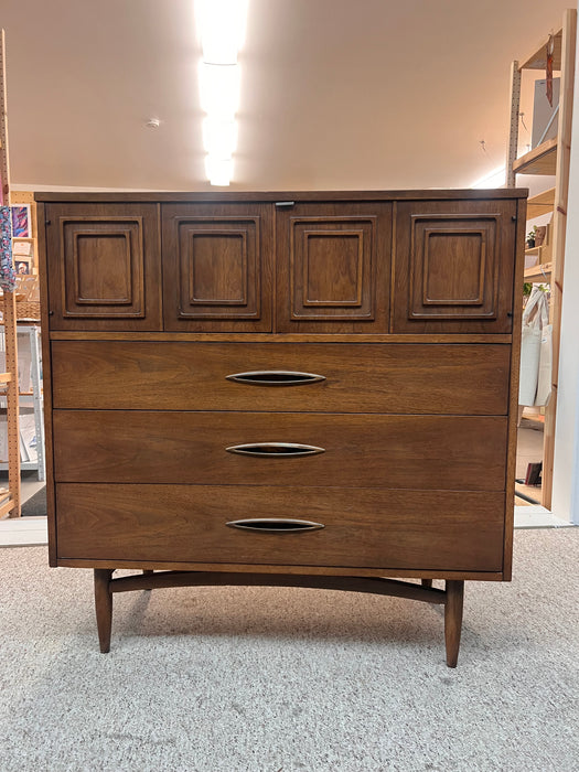 Vintage Mid Century Modern Solid Walnut Dresser by Broyhill Premier Sculptra