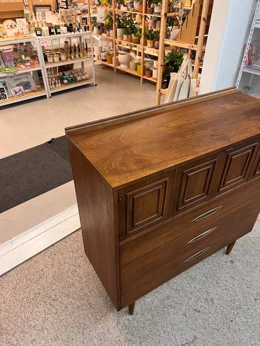 Vintage Mid Century Modern Solid Walnut Dresser by Broyhill Premier Sculptra