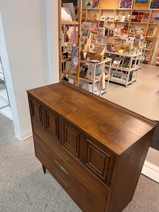 Vintage Mid Century Modern Solid Walnut Dresser by Broyhill Premier Sculptra