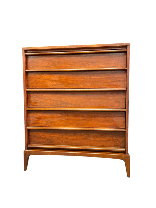 Vintage Mid Century Modern Solid Walnut Dresser by Lane Rhythm Line Dovetailed Drawers