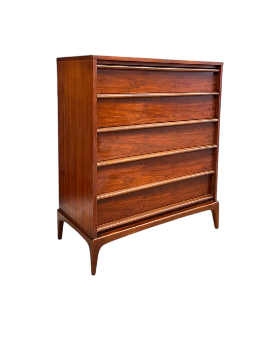 Vintage Mid Century Modern Solid Walnut Dresser by Lane Rhythm Line Dovetailed Drawers