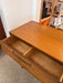Vintage Mid Century Modern Solid Walnut Dresser with Six Drawers and aCabinet Brass Hardware by Lane Furniture Altavista Line