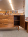 Vintage Mid Century Modern Solid Walnut Dresser with Six Drawers and aCabinet Brass Hardware by Lane Furniture Altavista Line